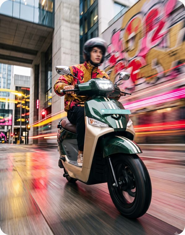 Riding through the city